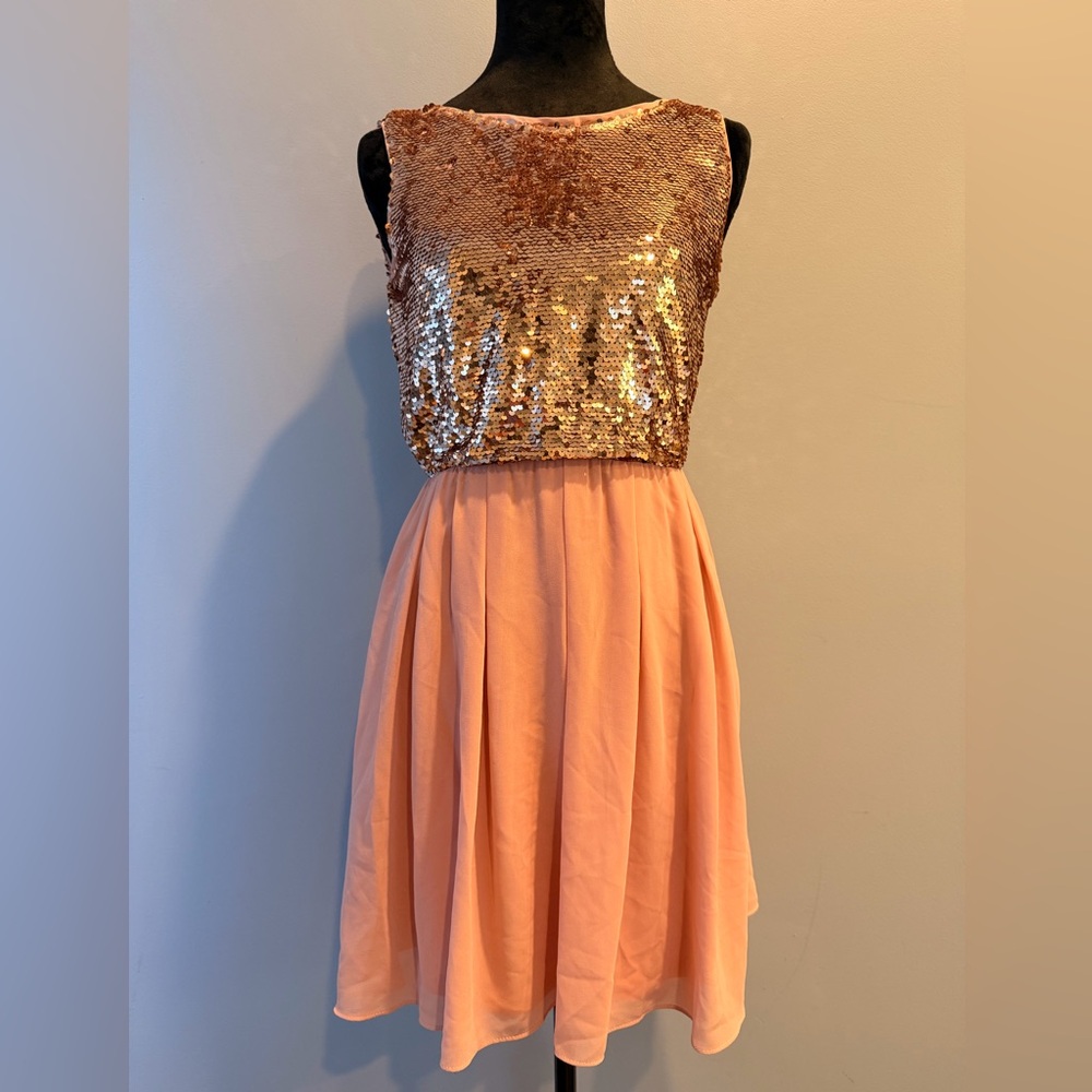 Sequin Top and Rose Gold Althea Dress